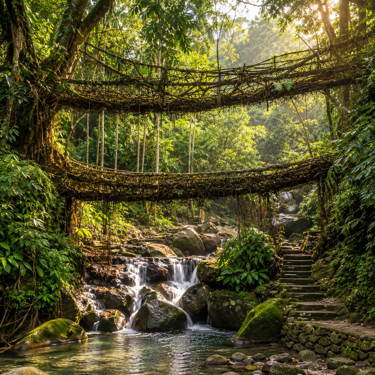 Premium Meghalaya Travel Experience Amidst Waterfalls and Living Root Bridges