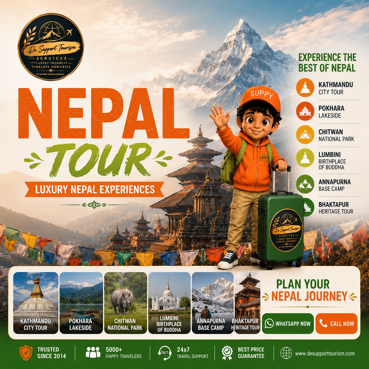 De Support Tourism - Nepal Customized Tour