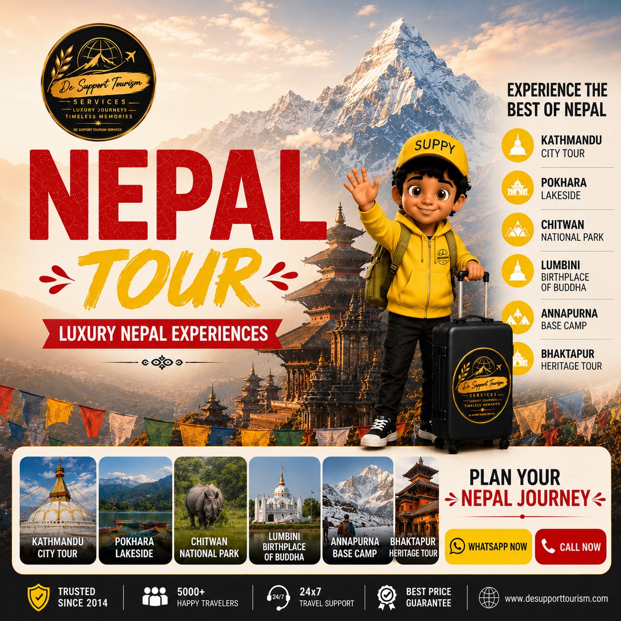 De Support Tourism - Nepal Customized Tour