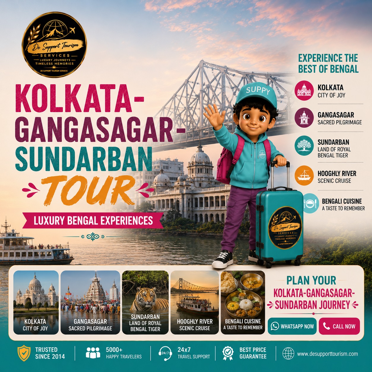 Kolkata - Gangasagar - Mayapur - Santiniketan - Tour 